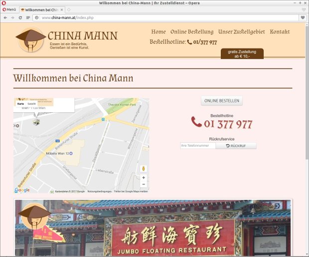 Beispiel foody-webseite China-mann.at
