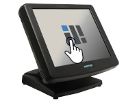 Posiflex-Touch-Kassenterminal mit Order-Control-Logo auf dem Bildschirm