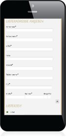 Online-Bestellformular einer Restaurant-Webseite auf einem Smartphone im Hochformat